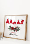 Personalised Family Christmas Hat Print – Custom Family Names Christmas Wall Art, Festive Holiday Decor