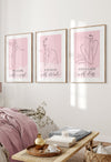 pink over the bed wall art