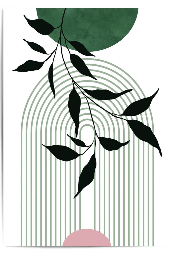 Mid Century Pink & Green Wall Art | Digital Download, Fine Art Print & Framed Print