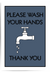 steel blue bathroom sign