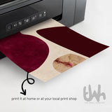 Burgundy Abstract Wall Art | Blush Pink & Beige Digital Download