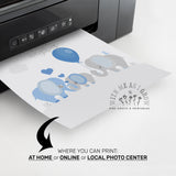 Blue Elephant Nursery Wall Art | First We Had Each Other | Digital Download
