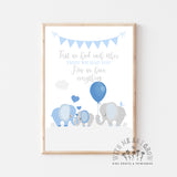 Blue Elephant Nursery Wall Art | First We Had Each Other | Digital Download