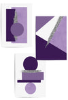 purple and silver wall art prints