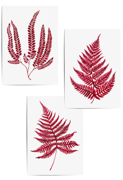 maroon fern prints