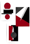 red black and grey geometric prints set of 3