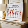 Personalised Reindeer Family Christmas Print – Custom Family Names Wall Art, Cute Reindeer Christmas Decor