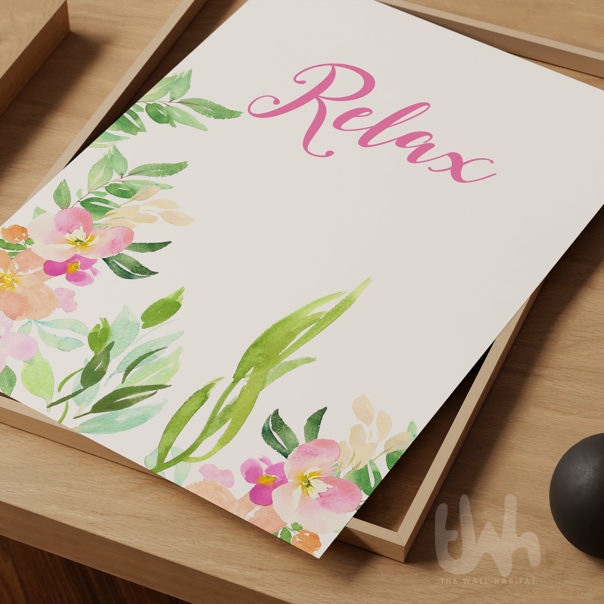 Watercolor botanical spa bathroom poster
