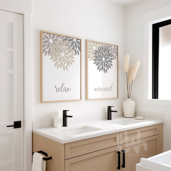 modern minimalist bathroom wall decor neutral tones
