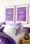 lilac purple bedroom wall art