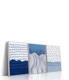 Set of 3 Blue Abstract Canvas Wall Art