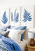 over the bed blue wall prints in fern