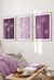 dandelion wall art in purple lilac aubergine