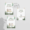 Printable sloth nursery wall art set featuring jungle animals and family quote for neutral baby nursery decor.