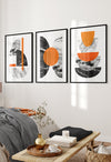 orange and grey geometric wall art