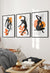 Set of 3 Black and Orange Matisse Wall Prints
