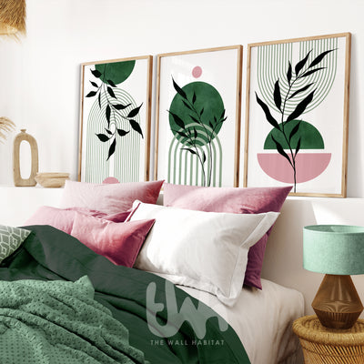 pink and green bedroom set