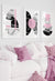 3pc pink and grey marble wall decor