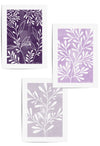 purple and lilac botanical leaf print