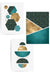 set  of 3 teal and gold geometric wall art