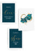 3pc teal and gold bedroom prints