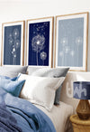 blue wall art for bedroom