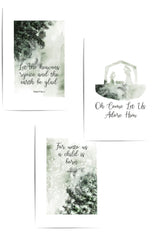 Set of three Christmas-themed christian art