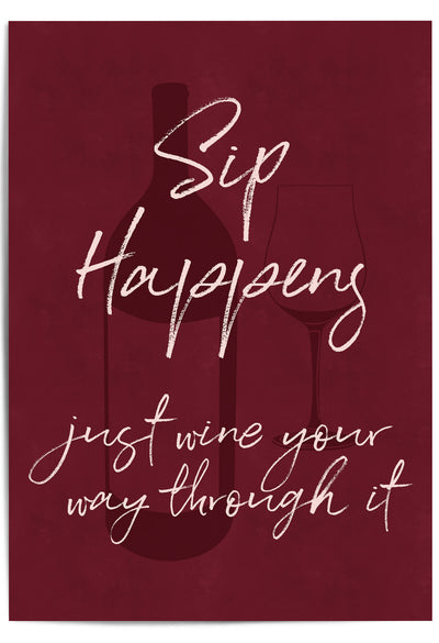 sip happens wine print