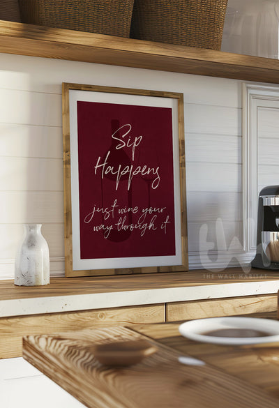 sip happens wall art kitchen print