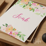 Soak spa bathroom print with feminine floral details