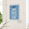 Sorry About the Mess – Funny Living Room Wall Art Print | Bold Blue Poster for Modern Home Décor