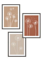black frame dandelion prints