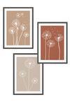 black frame dandelion prints