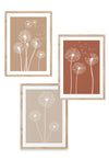 oak effect dandelion prints in earth tones