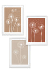 white frame dandelion prints