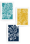 navy blue teal yellow wall art