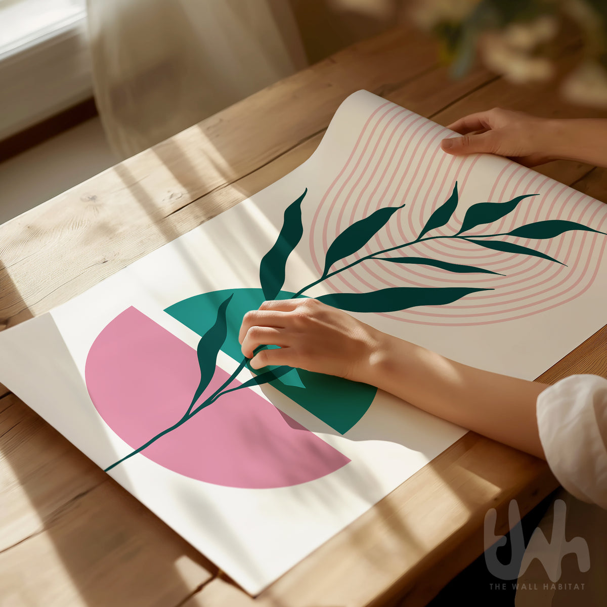 teal and pink poster