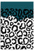 teal and black abstract print