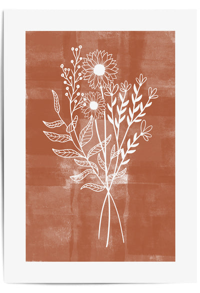 burnt orange terracotta print