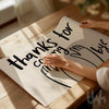 Thanks for Coming, Bye – Neutral Modern Wall Art Print | Minimalist Beige Hand Illustration Poste