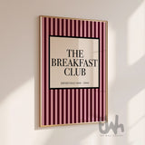 ink and burgundy kitchen print displayed in a slim gold frame