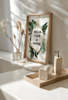 relax bathroom greenery print