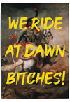 we ride at dawn alter art print in yellow