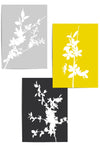 yellow and grey cherry blossom prints set of 3