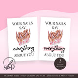 Nail Room Sign Wall Art | Pink Nail Salon Printable | Digital Download