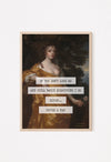 vintage art print of woman and sarcasm quote