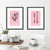 set of 2 pink kitchen prints
