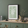 green boho wall art