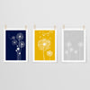 blue yellow and grey wall prints