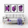 Set of 3 Purple and Gold Wall Art